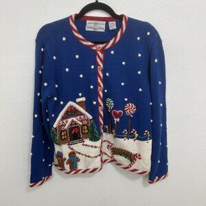 Vintage Marisa Christina  Hand Knit Embellished Cozy Ugly Christmas Sweaters M